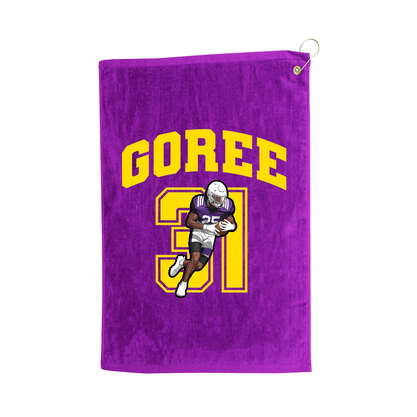 Golf Towel — Number in Purple