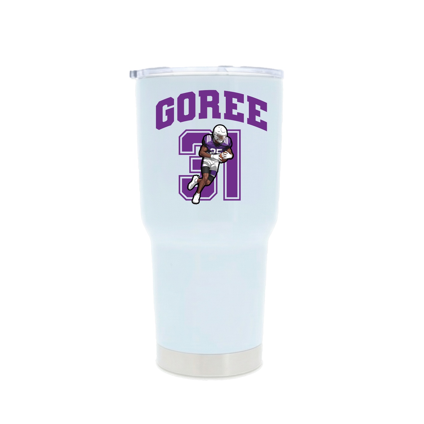 30oz Stainless Steel Tumbler — Number in White