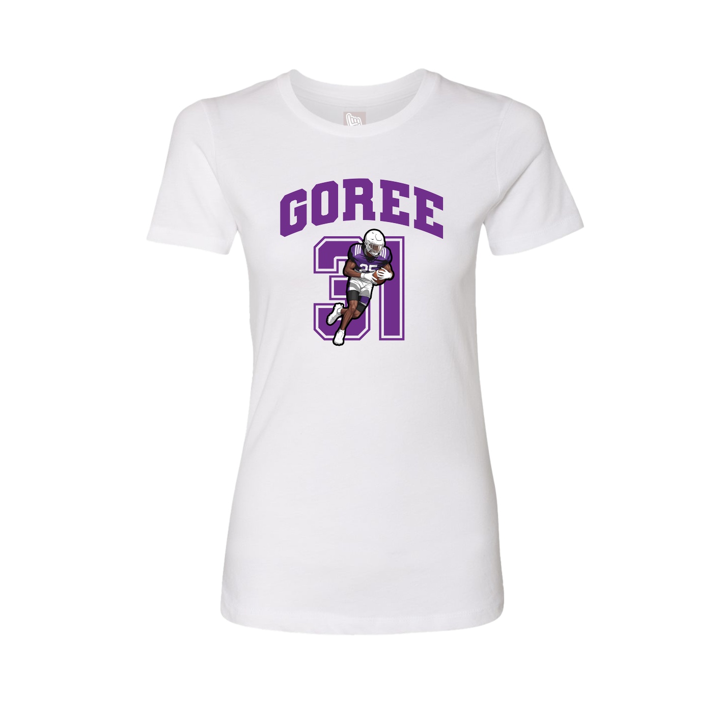 Fitted Women's Tee — Number in White