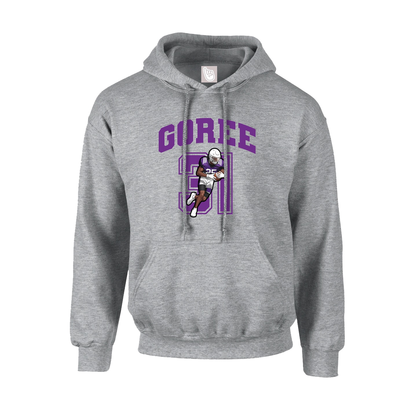 Youth Hoodie — Number in Grey