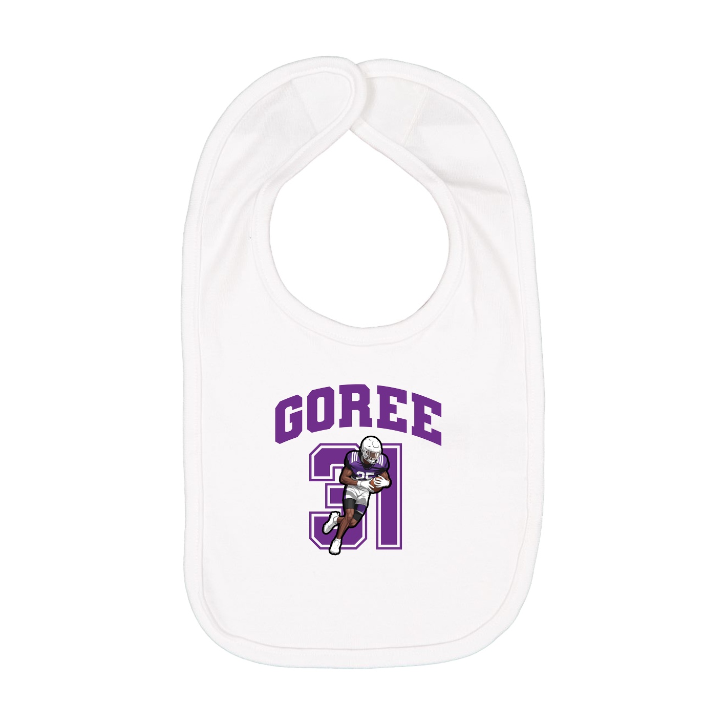 Infant Bib — Number in White