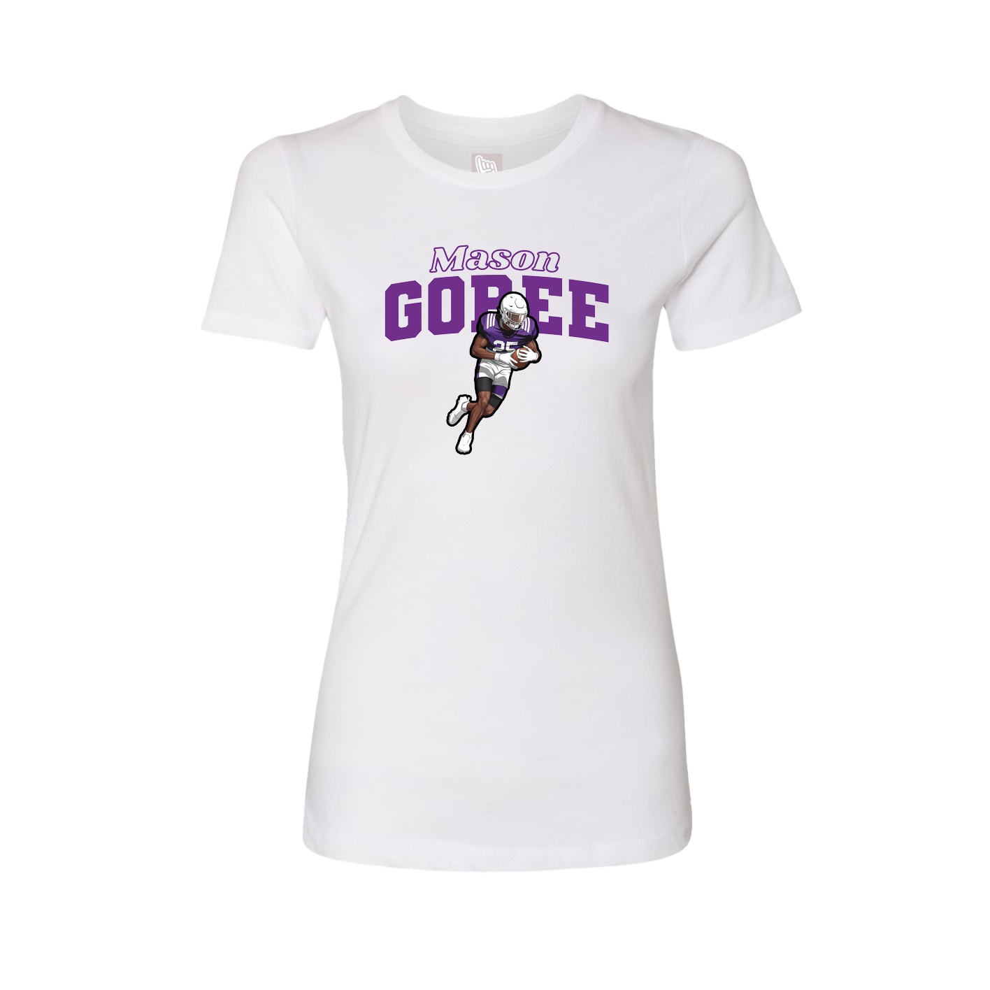 Fitted Women's Tee — Name Arch in White
