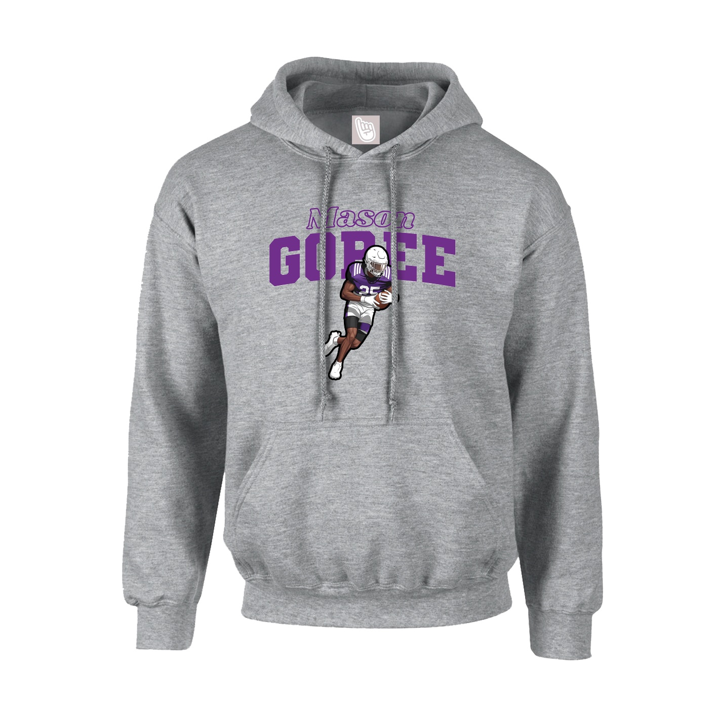 Hoodie — Name Arch in Grey