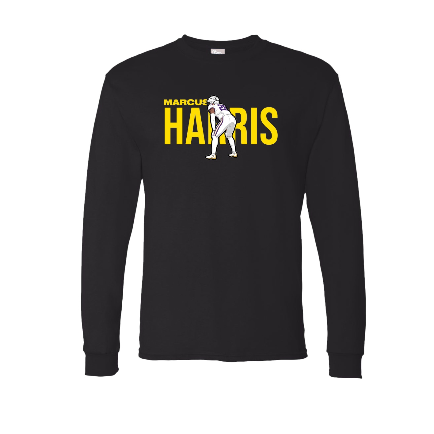 Long Sleeve Tee — Player Name in Black