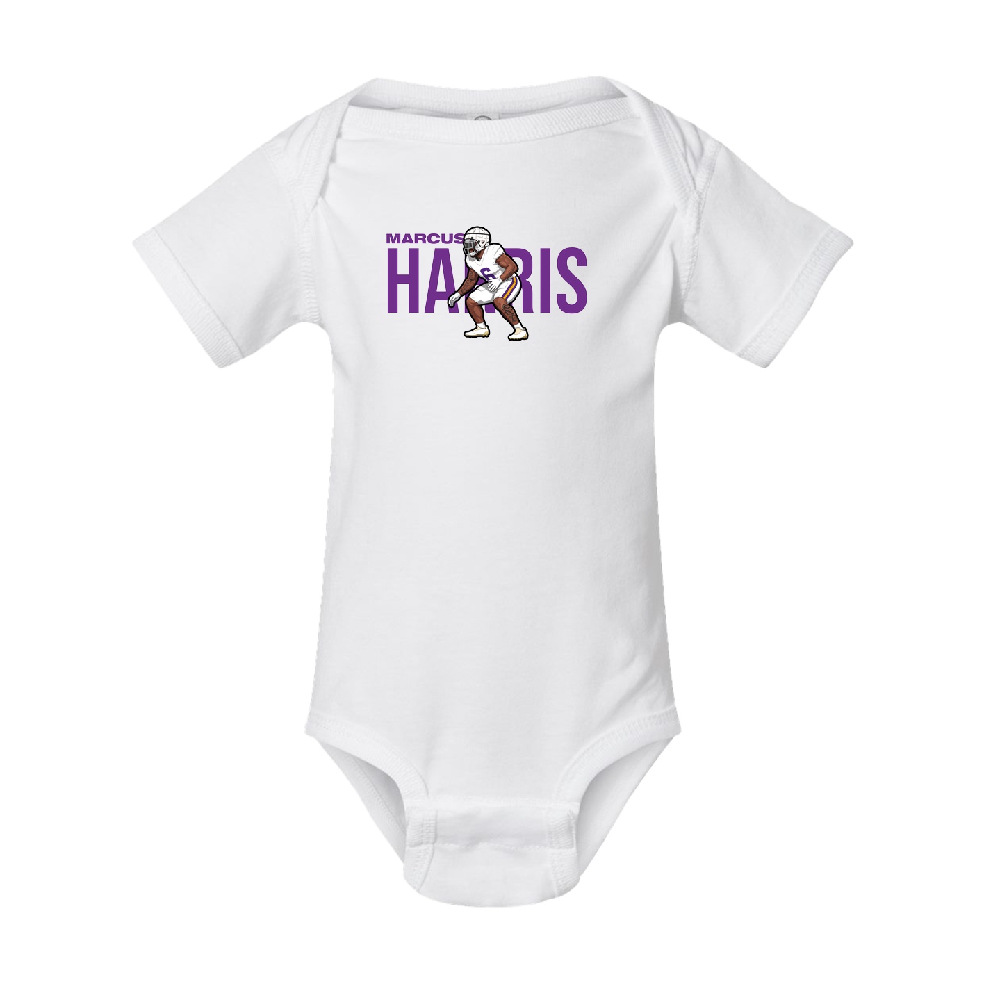 Baby Onesie — Player Name in White