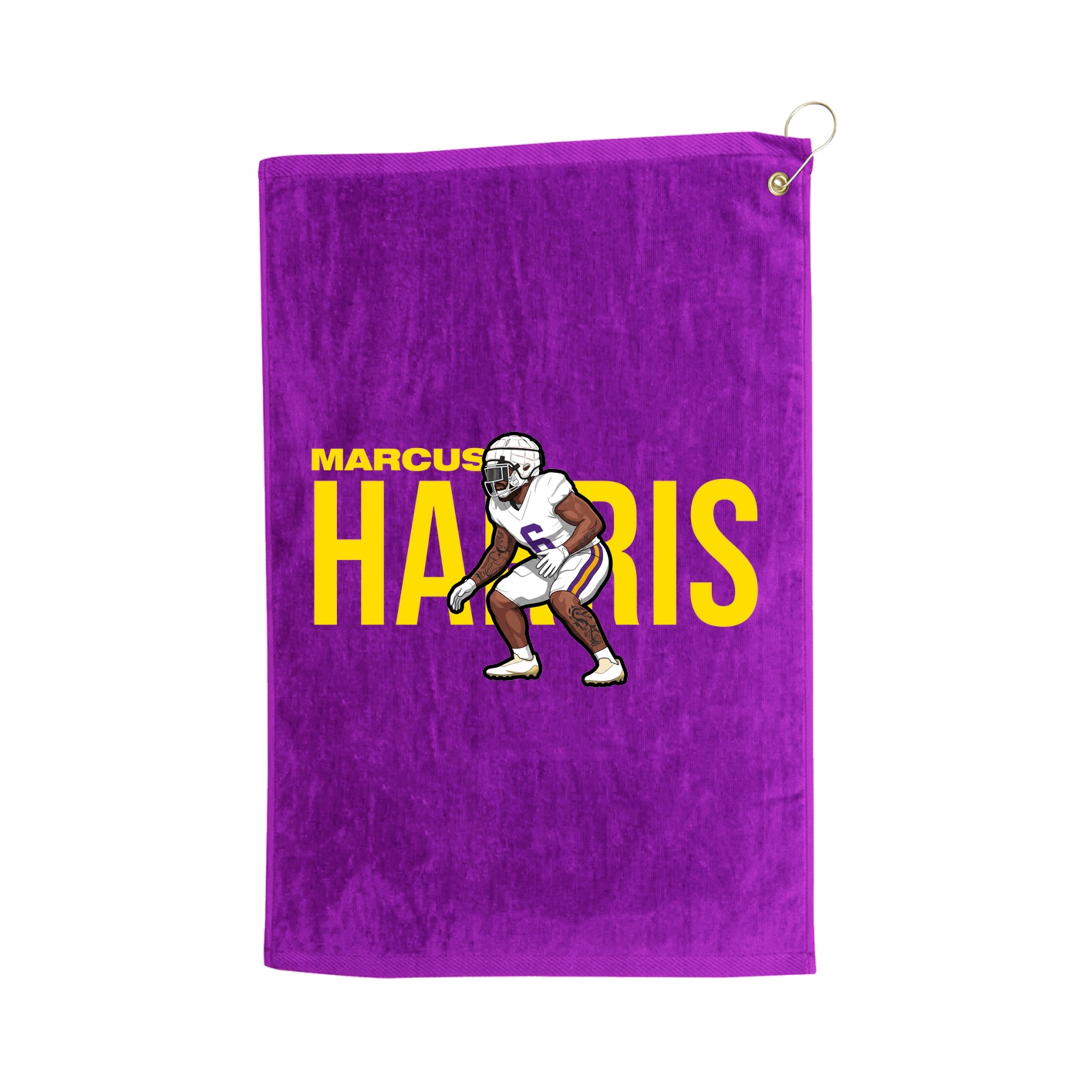 Golf Towel — Player Name in Purple