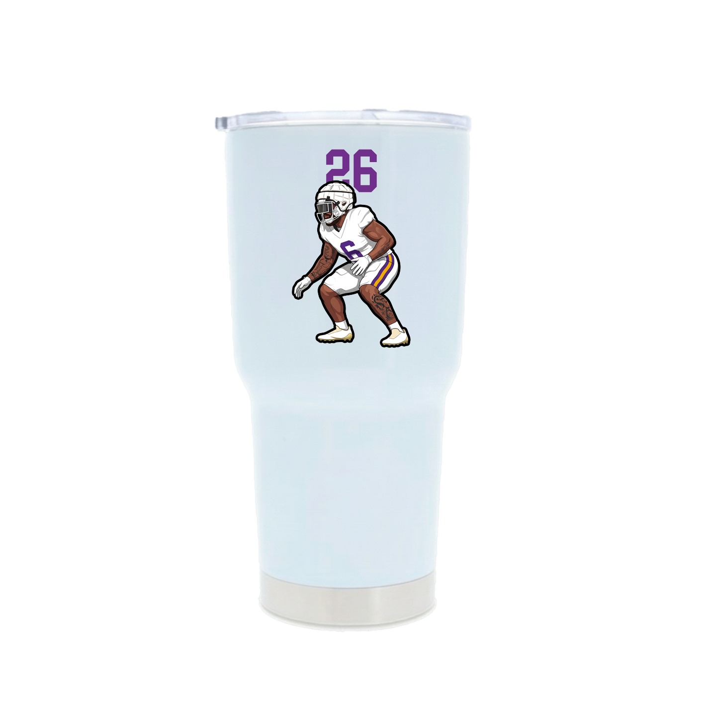 30oz Stainless Steel Tumbler — Number Top in White
