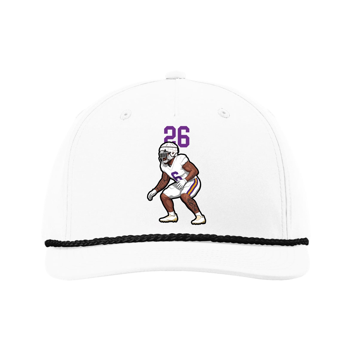 Five-Panel Classic Rope Cap — Number Top in White
