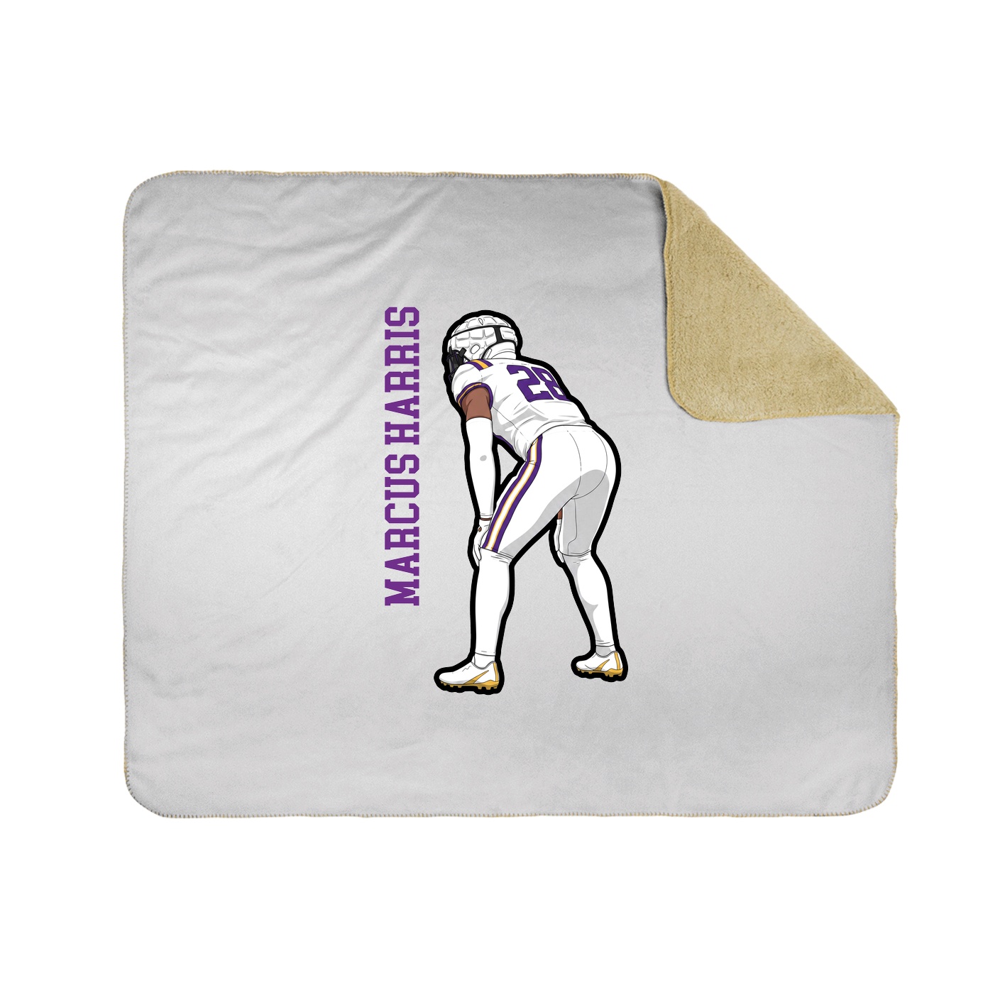 Throw Blanket — Name Vertical in White