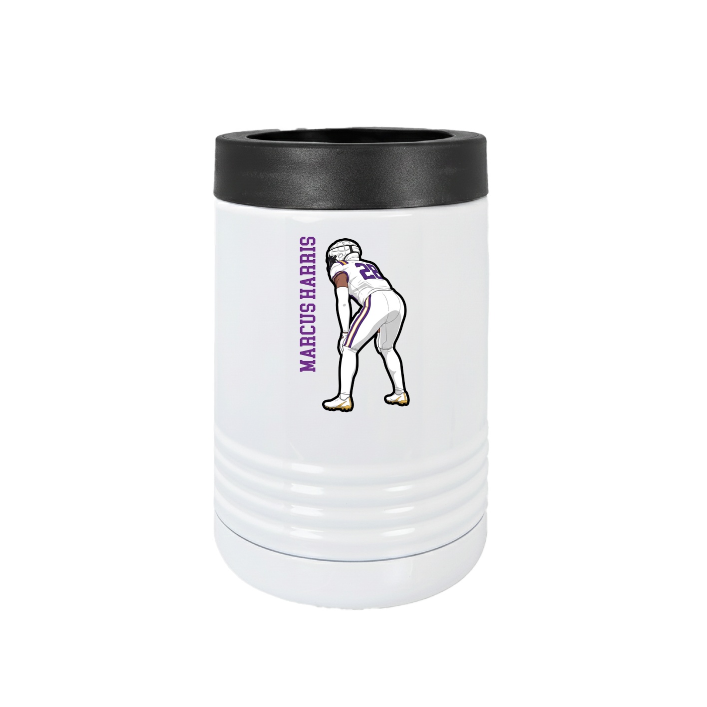 Beverage Holder — Name Vertical in White