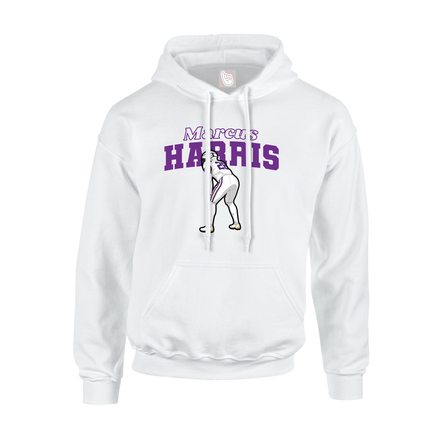 Hoodie — Name Arch in White