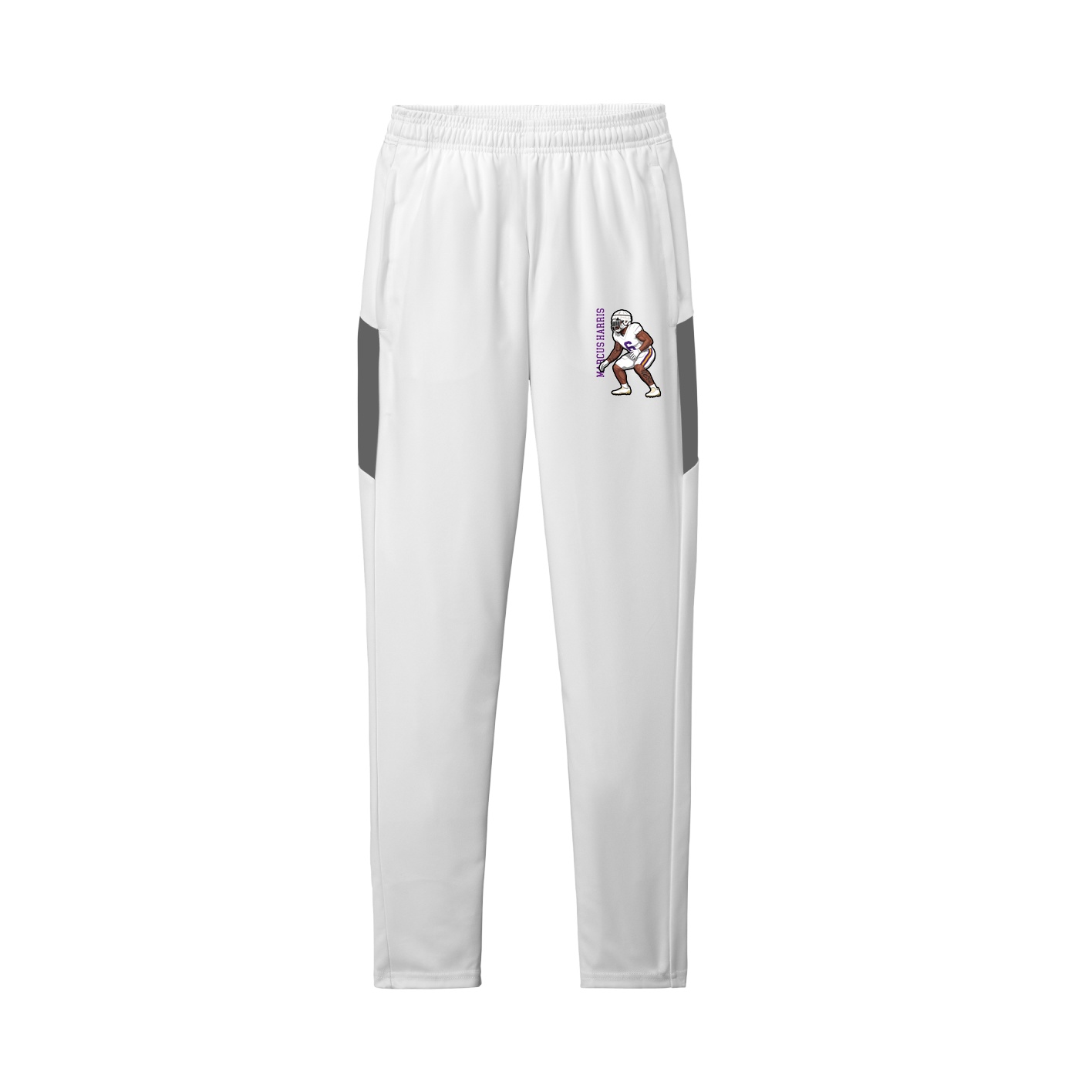 Team Travel Pant — Name Vertical in White/Grey