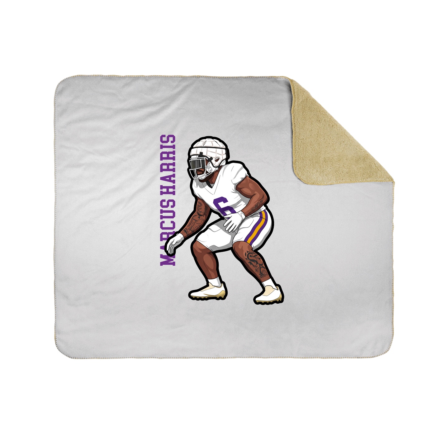 Throw Blanket — Name Vertical in White