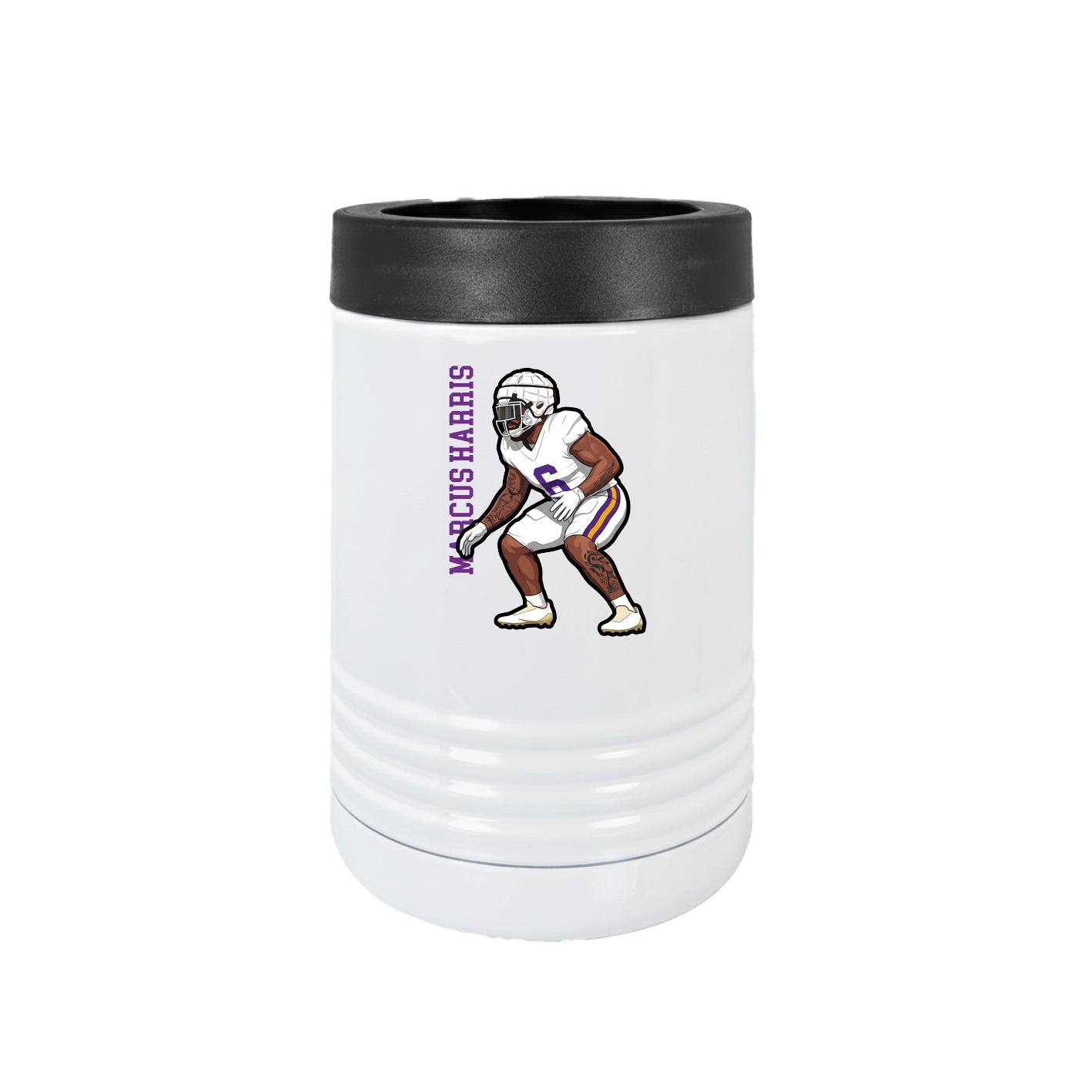 Beverage Holder — Name Vertical in White