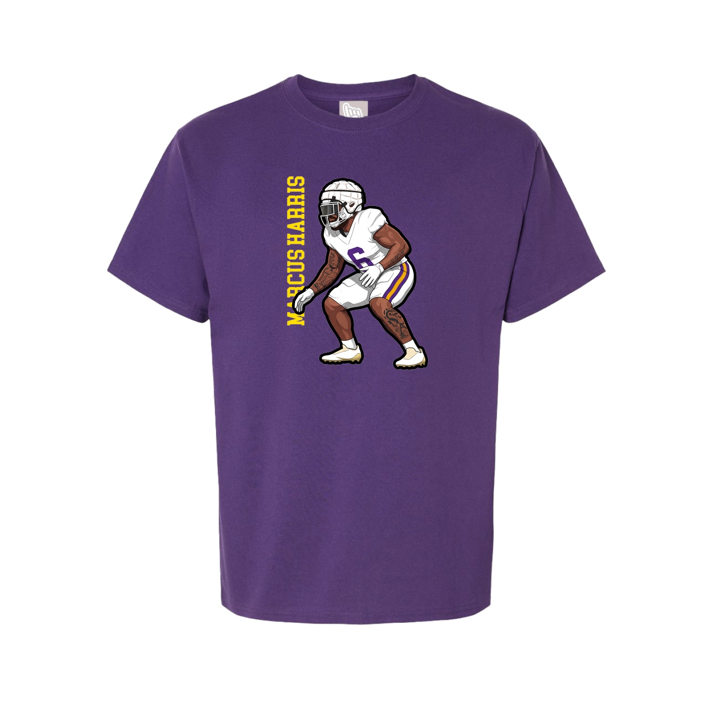 Youth Tee — Name Vertical in Purple