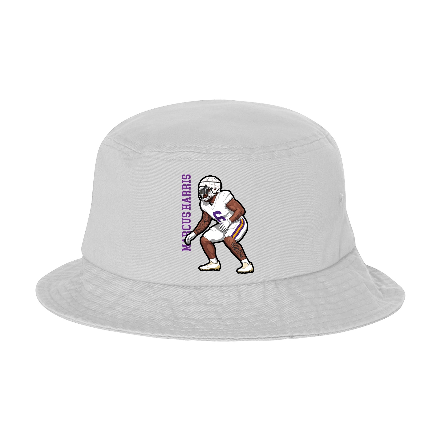 Bucket Cap — Name Vertical in White