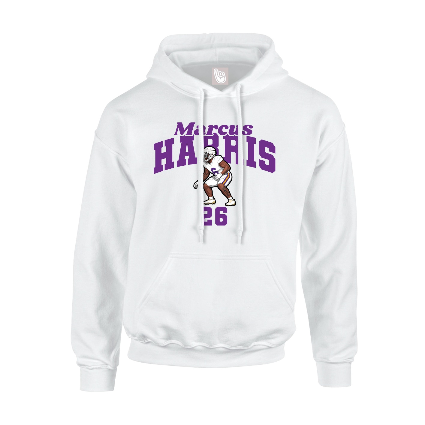 Youth Hoodie — Signature Arch in White