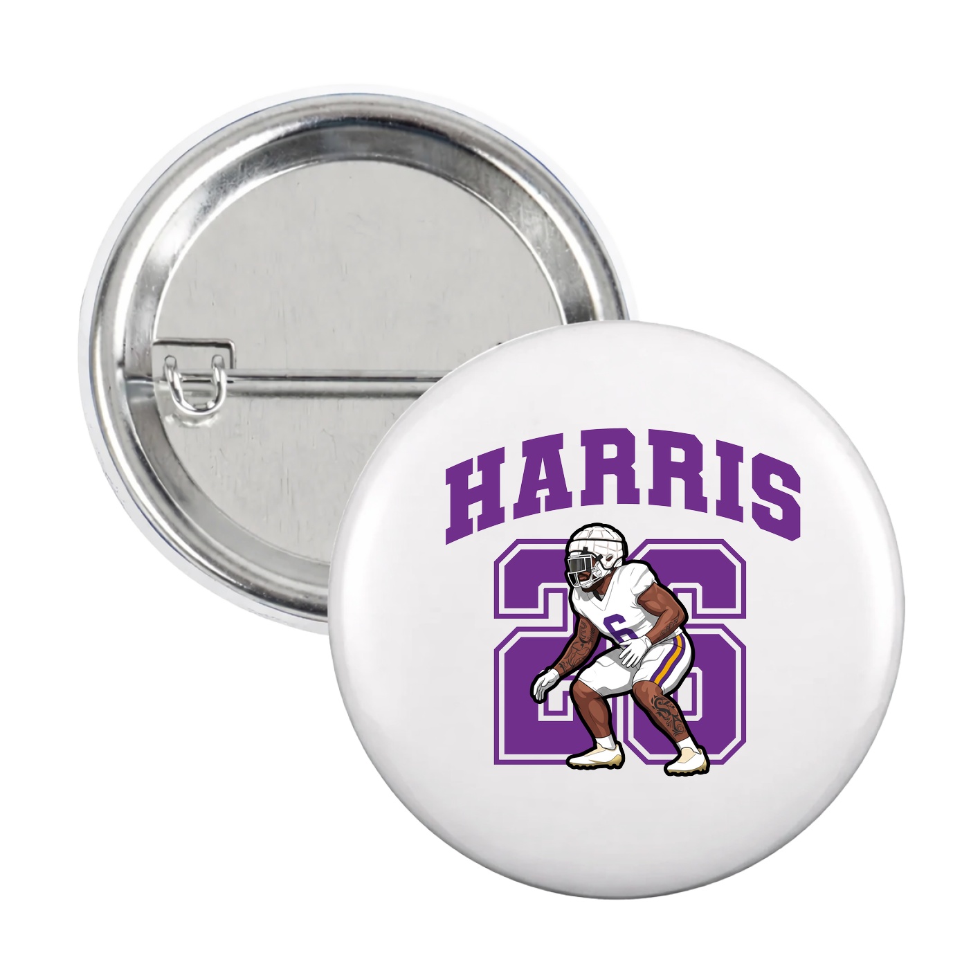 Game Day Button — Number in White