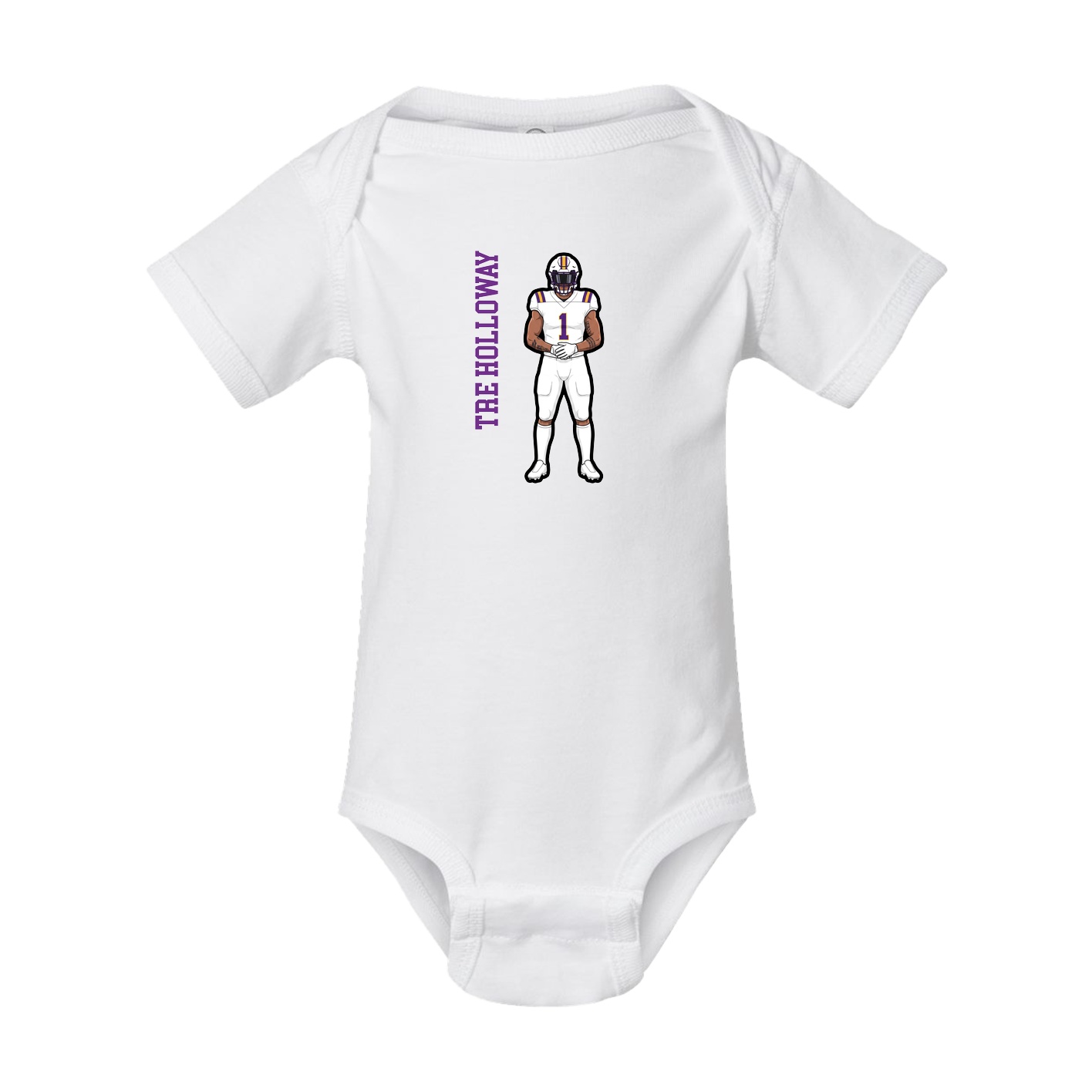 Baby Onesie — Name Vertical in White