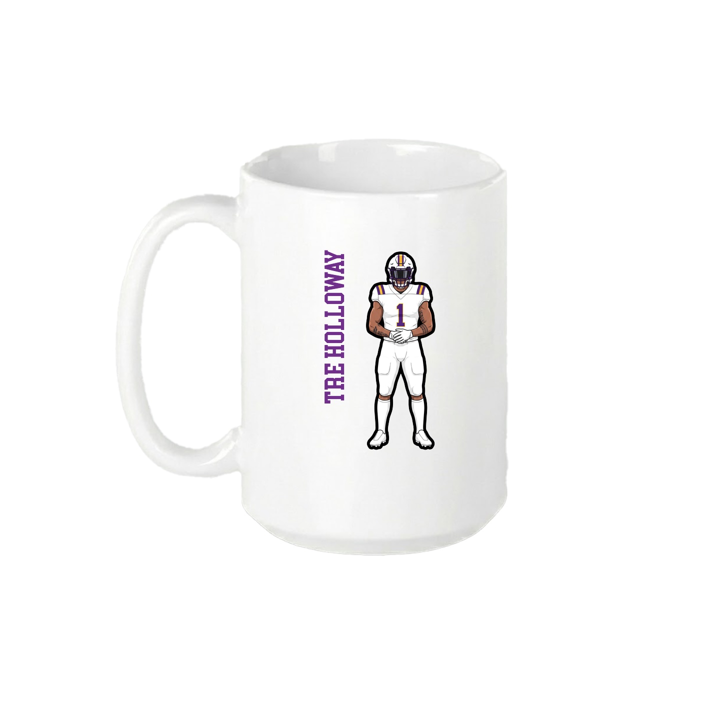 15oz Coffee Mug — Name Vertical in White