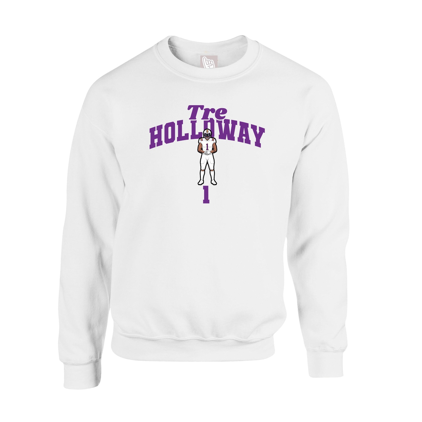 Fleece Crew — Signature Arch in White
