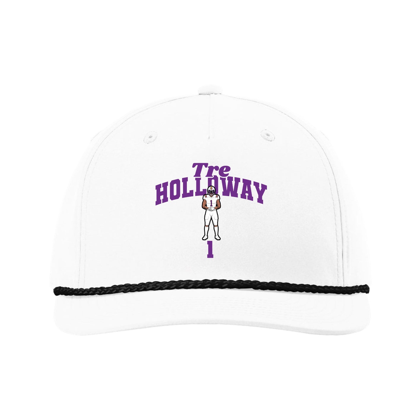 Five-Panel Classic Rope Cap — Signature Arch in White