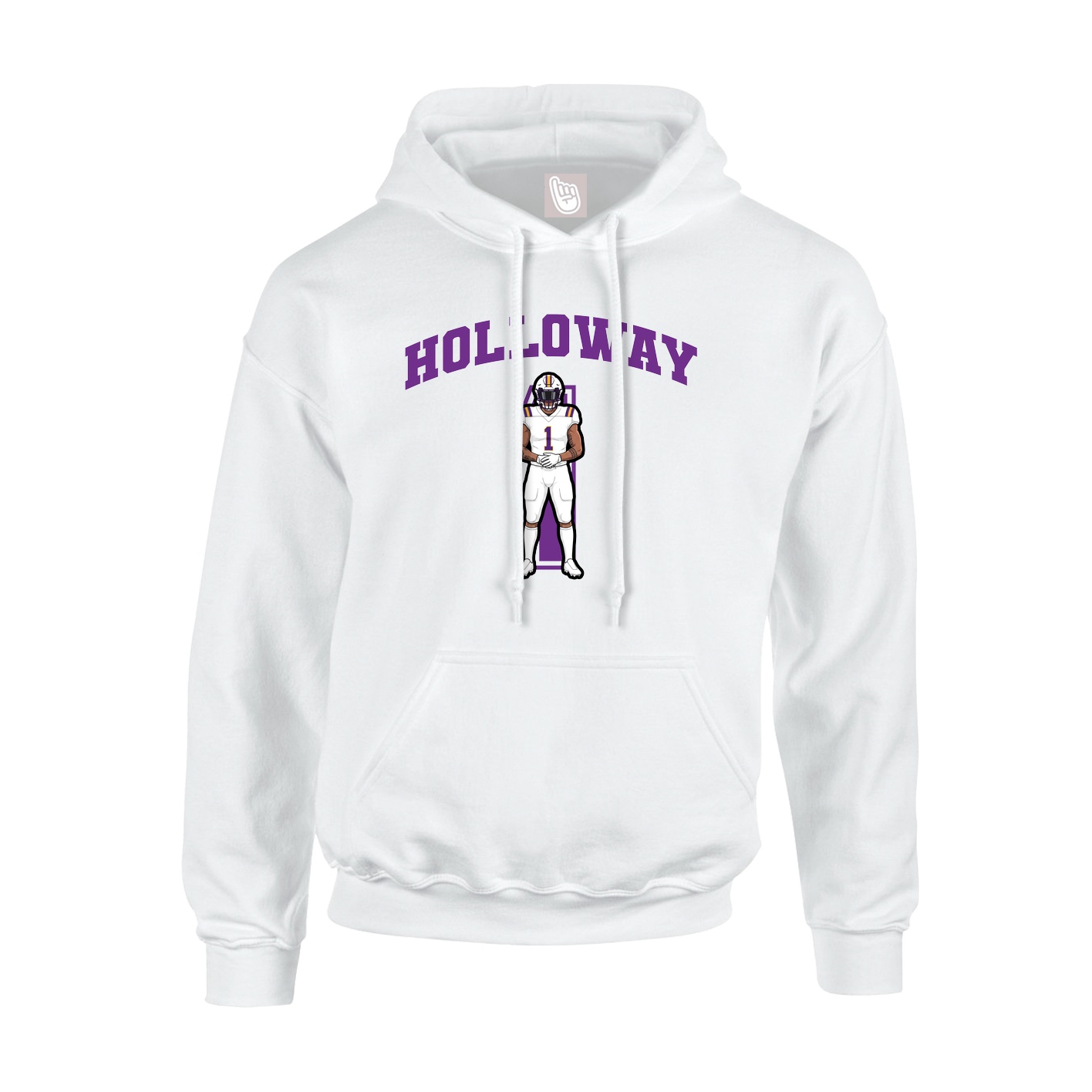 Hoodie — Number in White