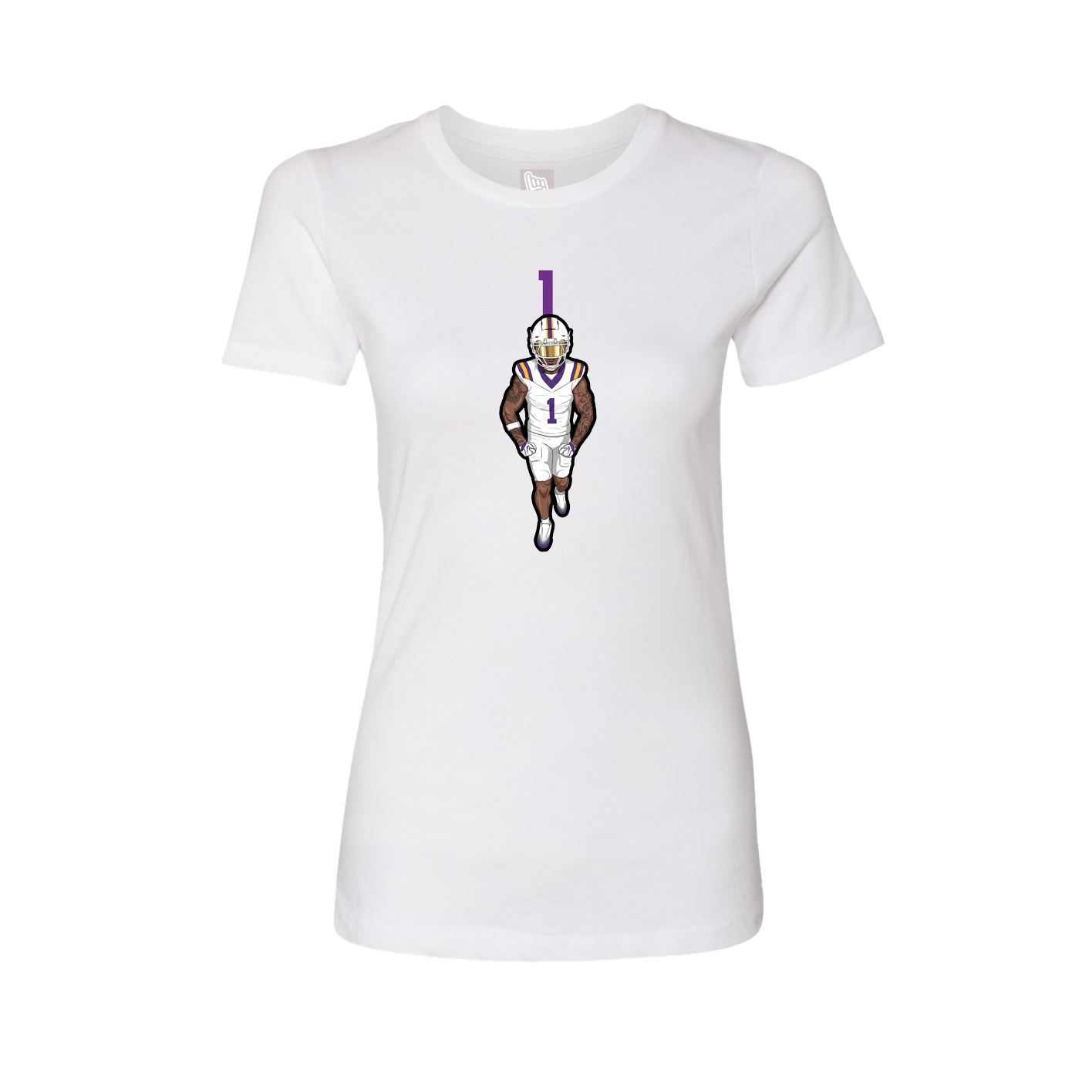 Fitted Women's Tee — Number Top in White
