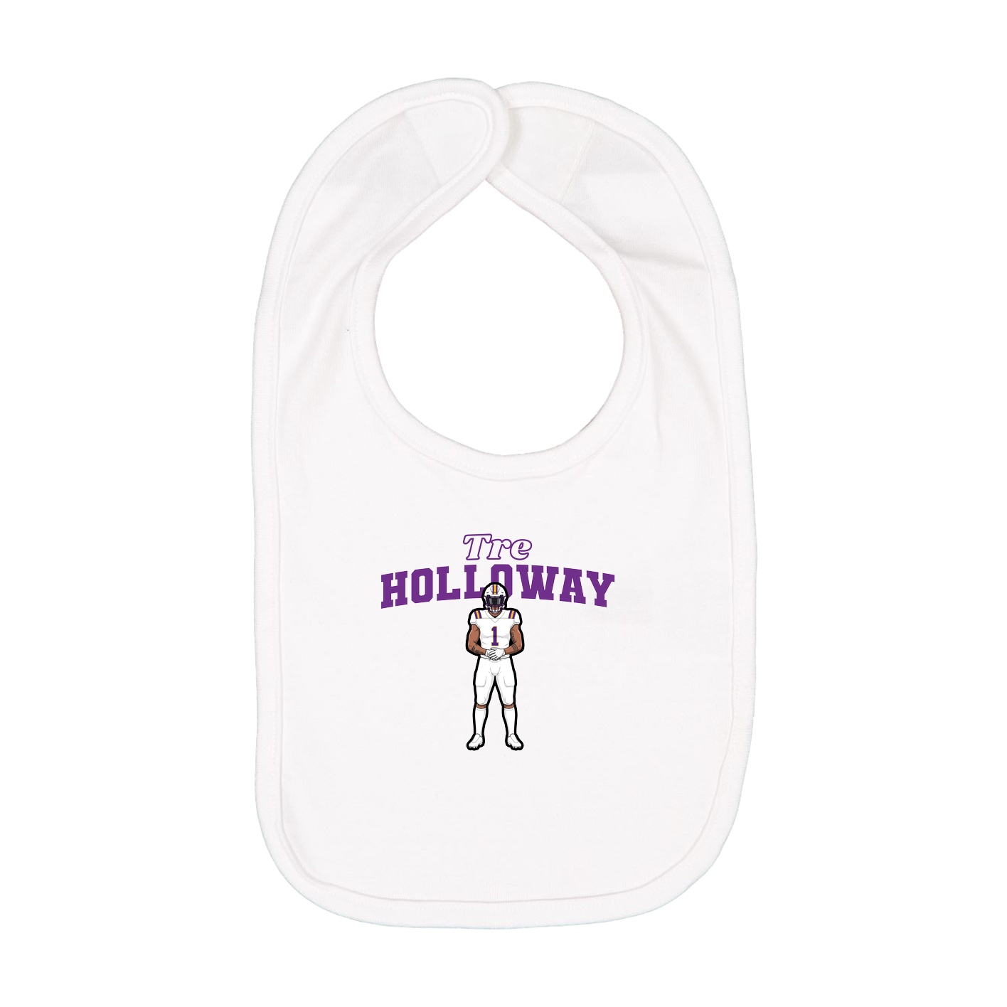 Infant Bib — Name Arch in White