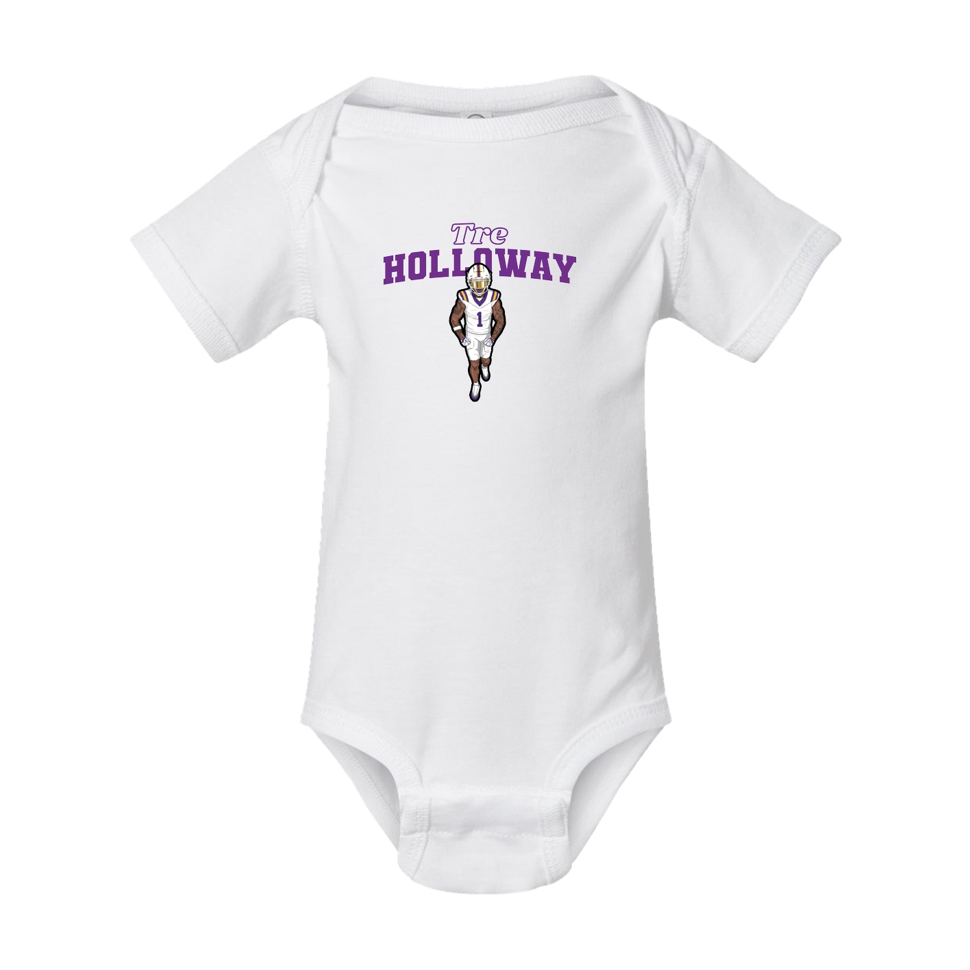 Baby Onesie — Name Arch in White