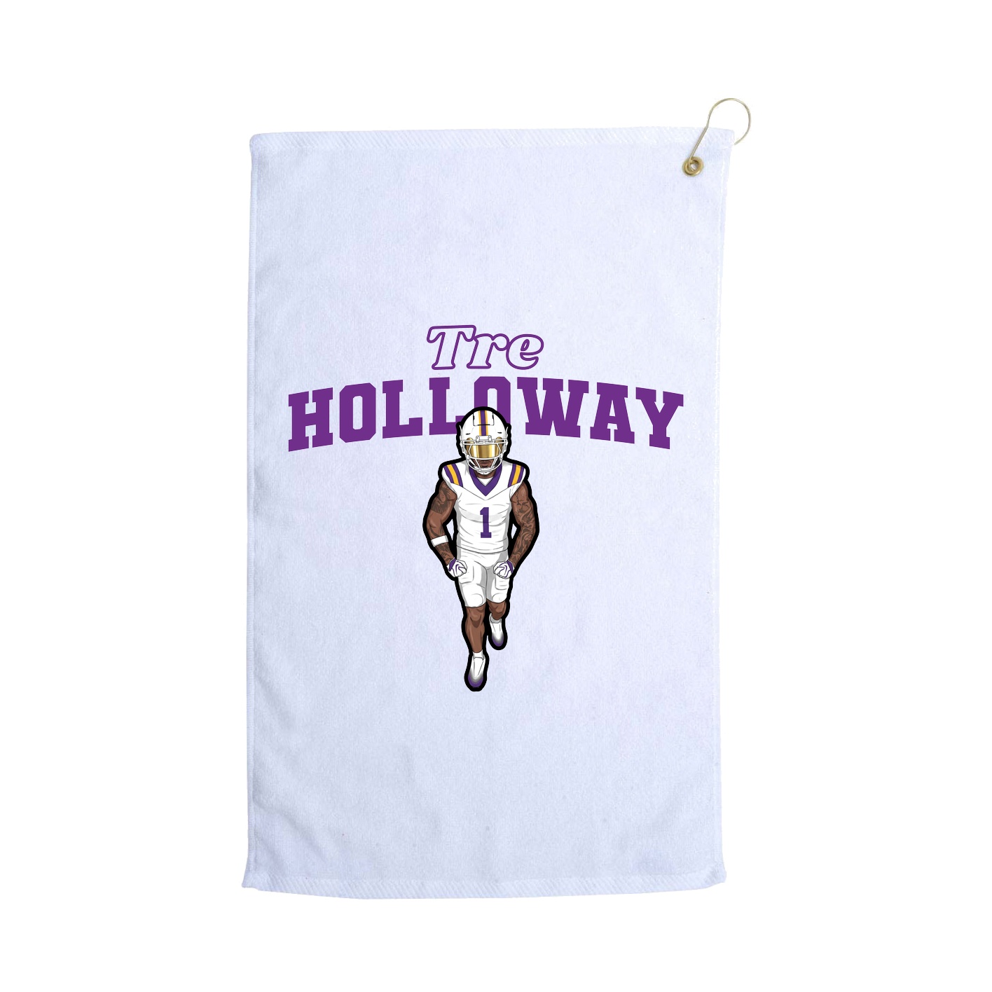 Golf Towel — Name Arch in White