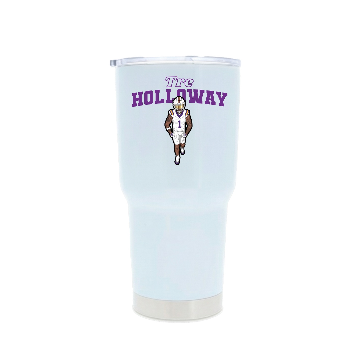 30oz Stainless Steel Tumbler — Name Arch in White