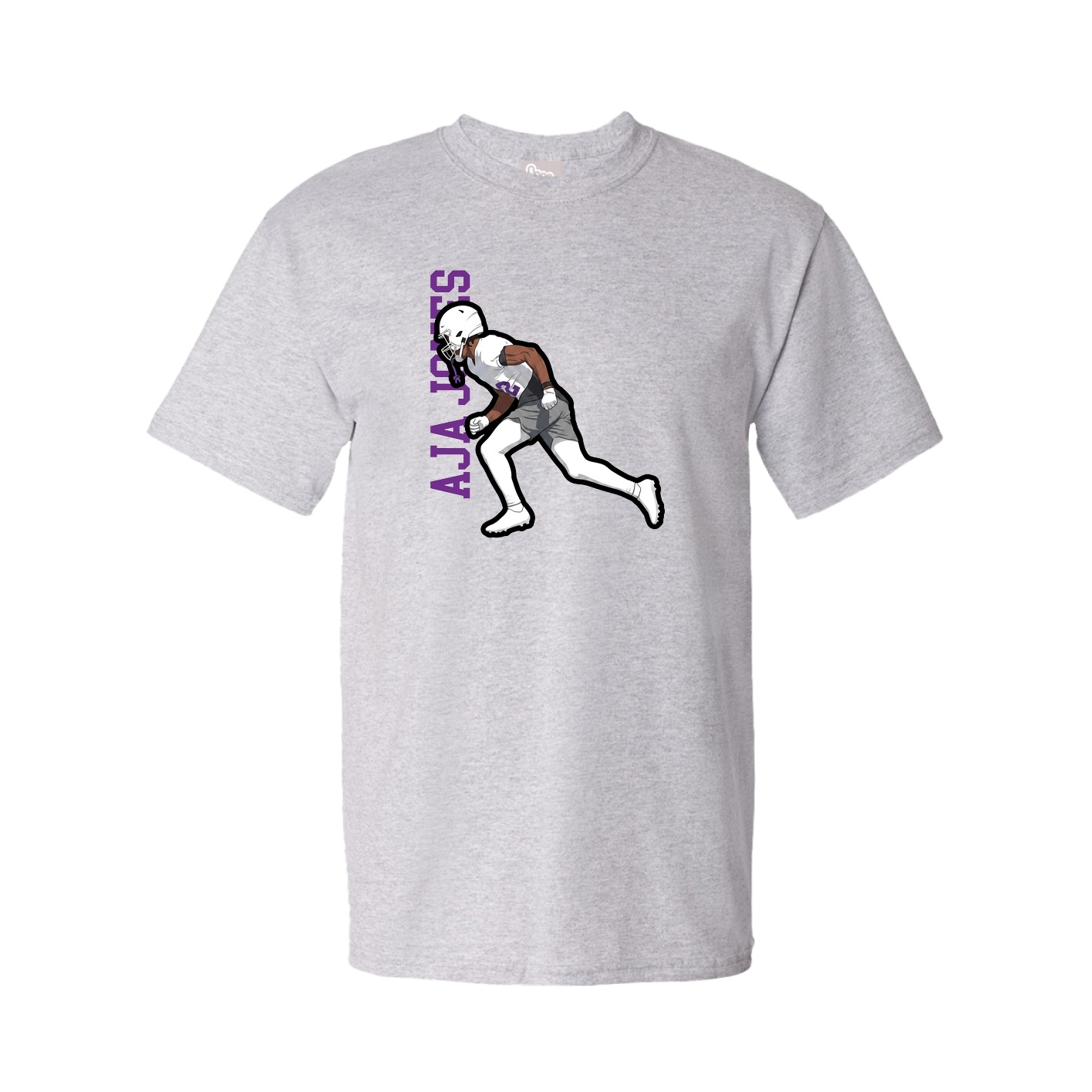 Youth Tee — Name Vertical in Grey