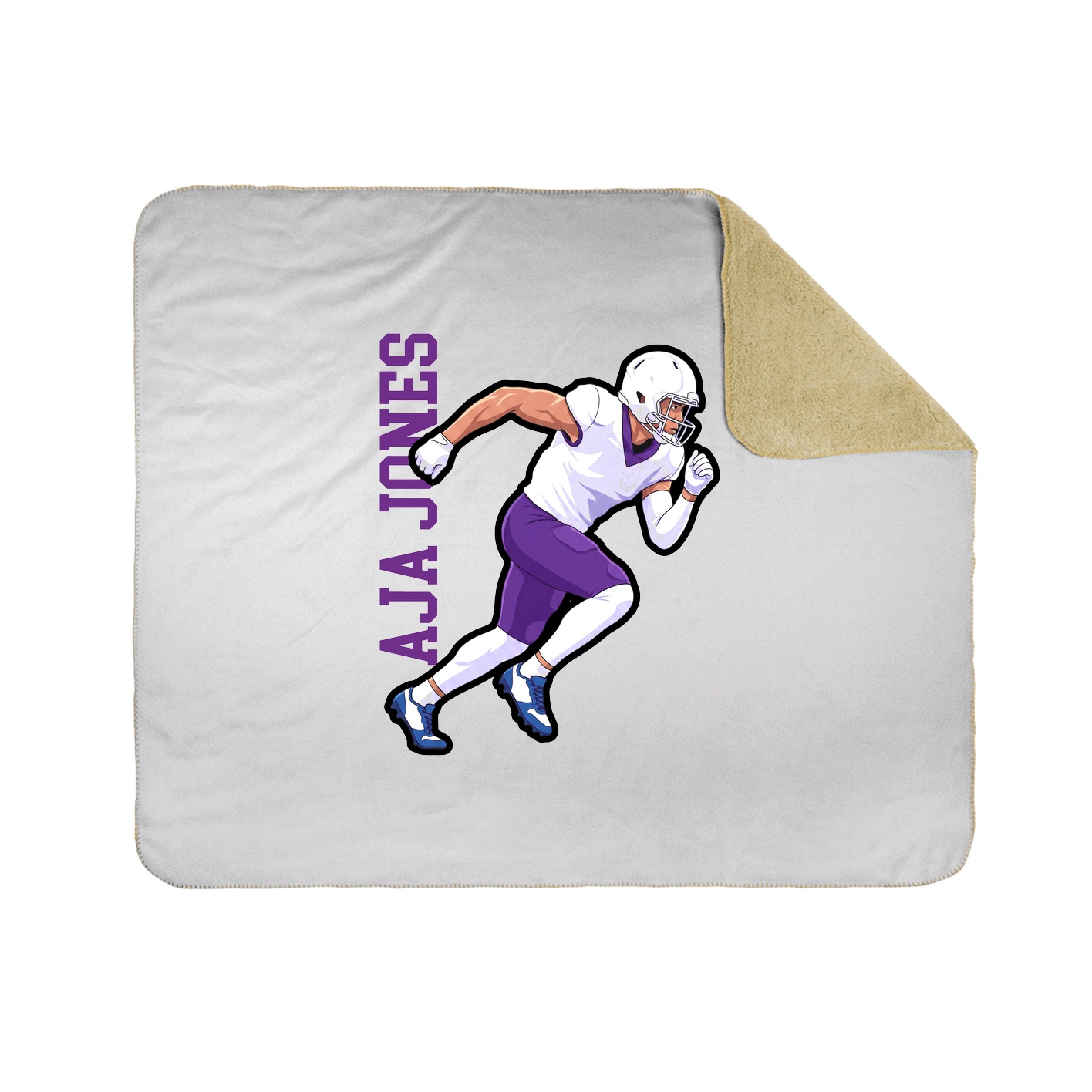 Throw Blanket — Name Vertical in White