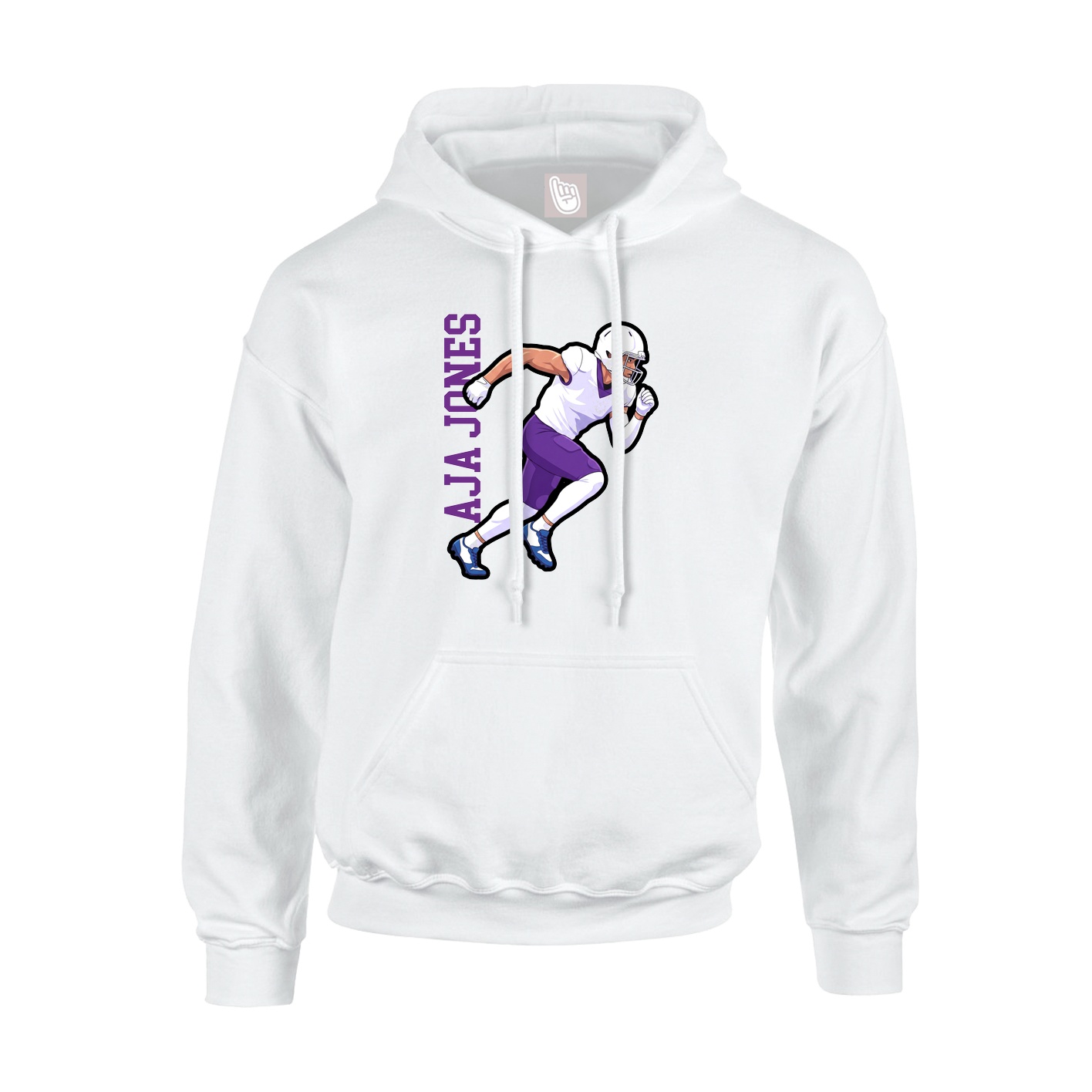 Youth Hoodie — Name Vertical in White