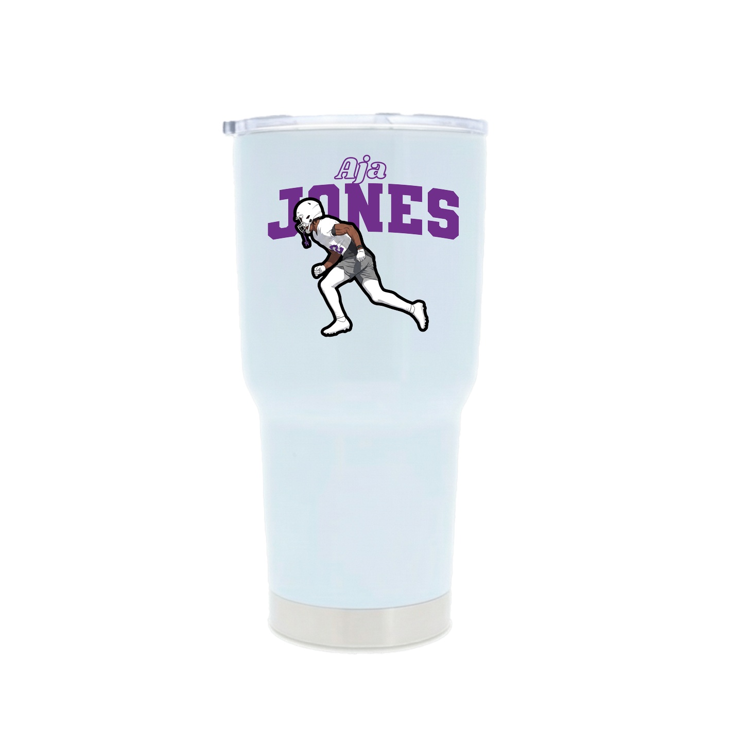 30oz Stainless Steel Tumbler — Name Arch in White