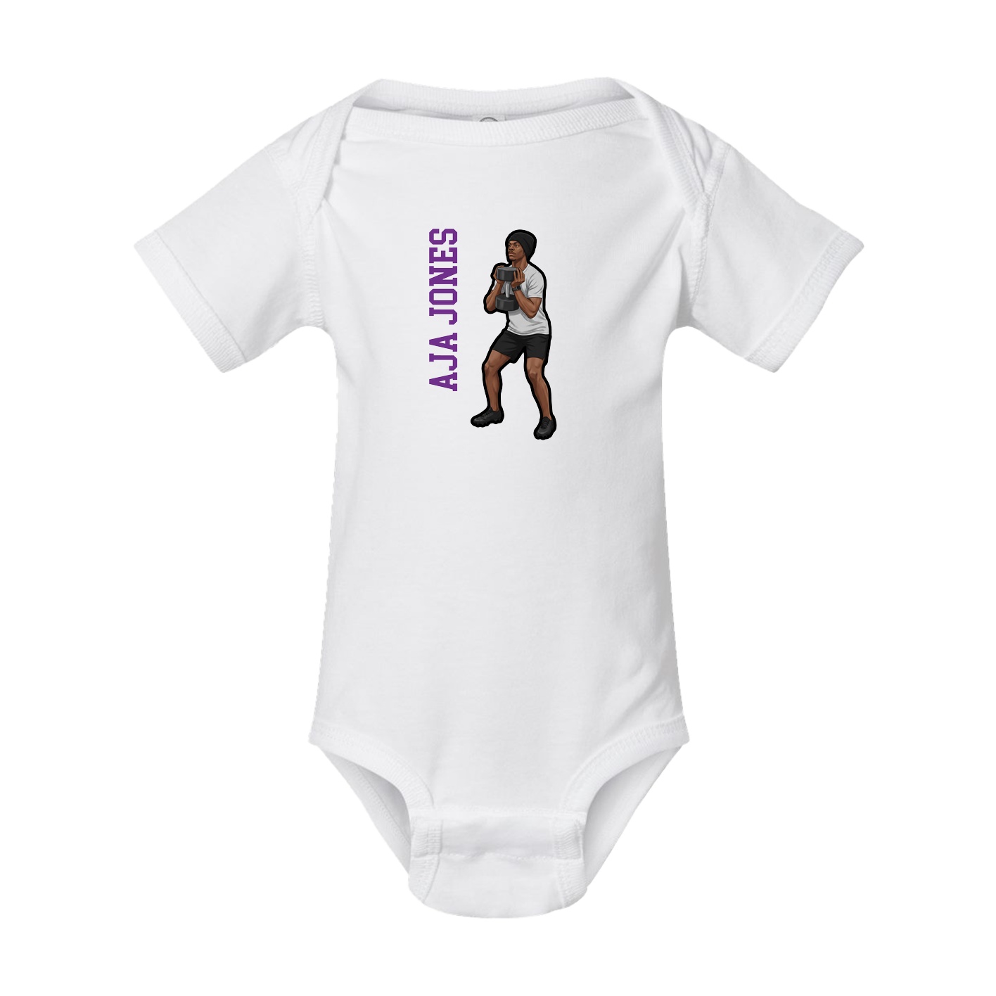 Baby Onesie — Name Vertical in White