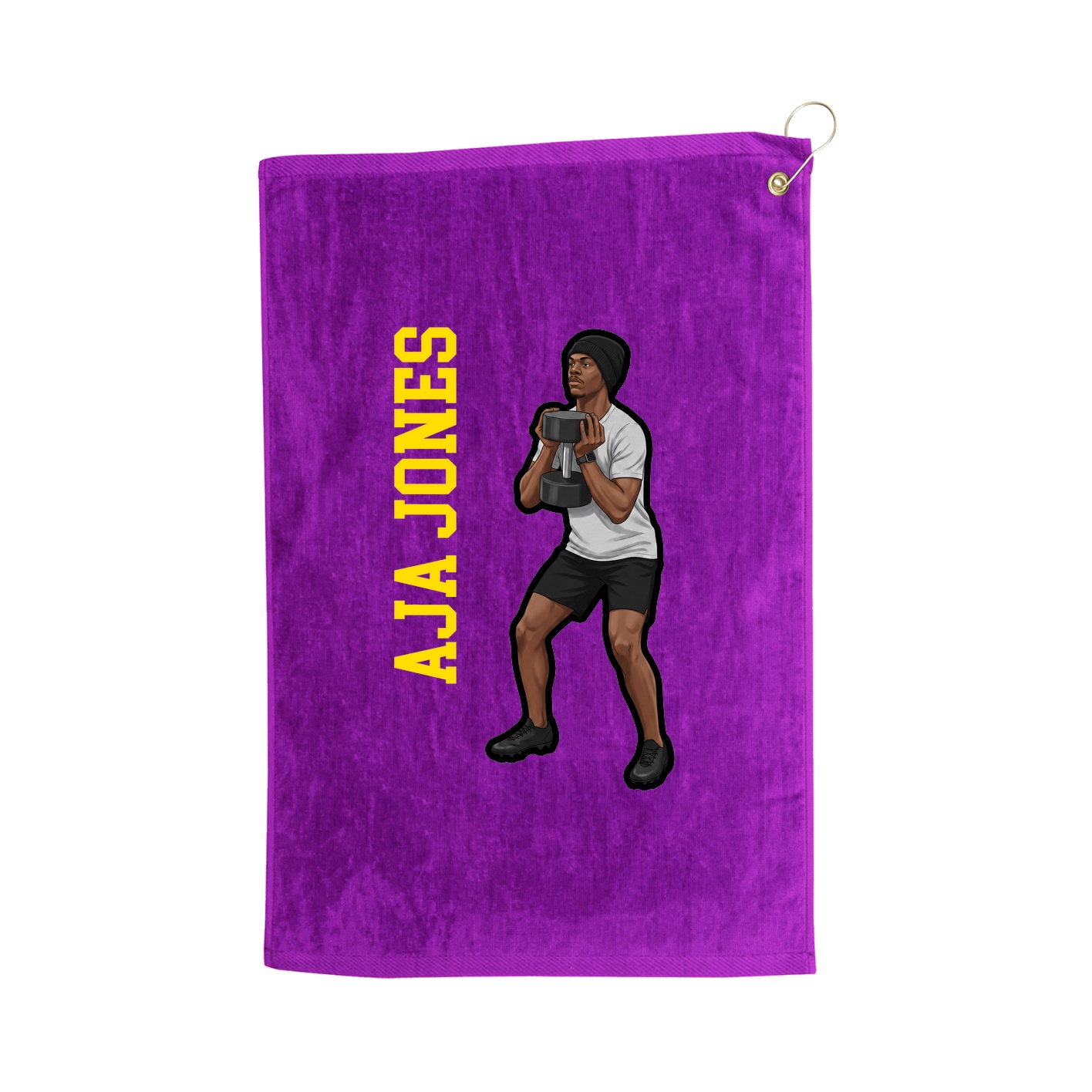 Golf Towel — Name Vertical in Purple