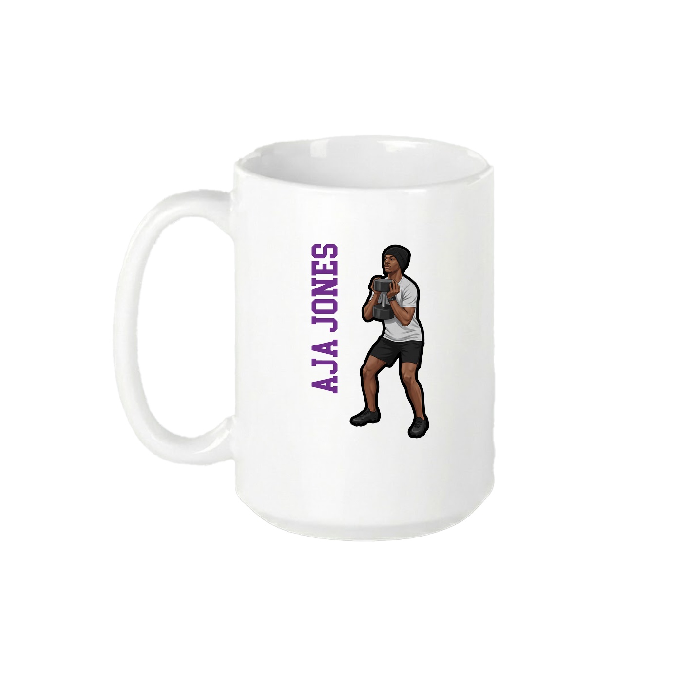 15oz Coffee Mug — Name Vertical in White