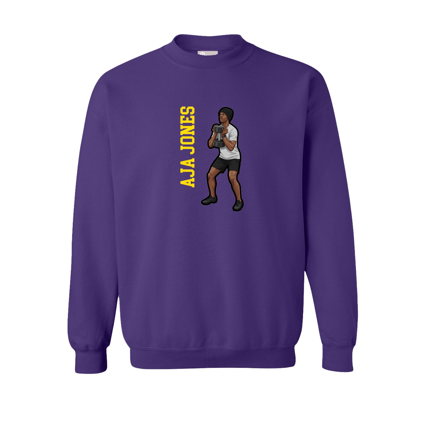 Fleece Crew — Name Vertical in Purple