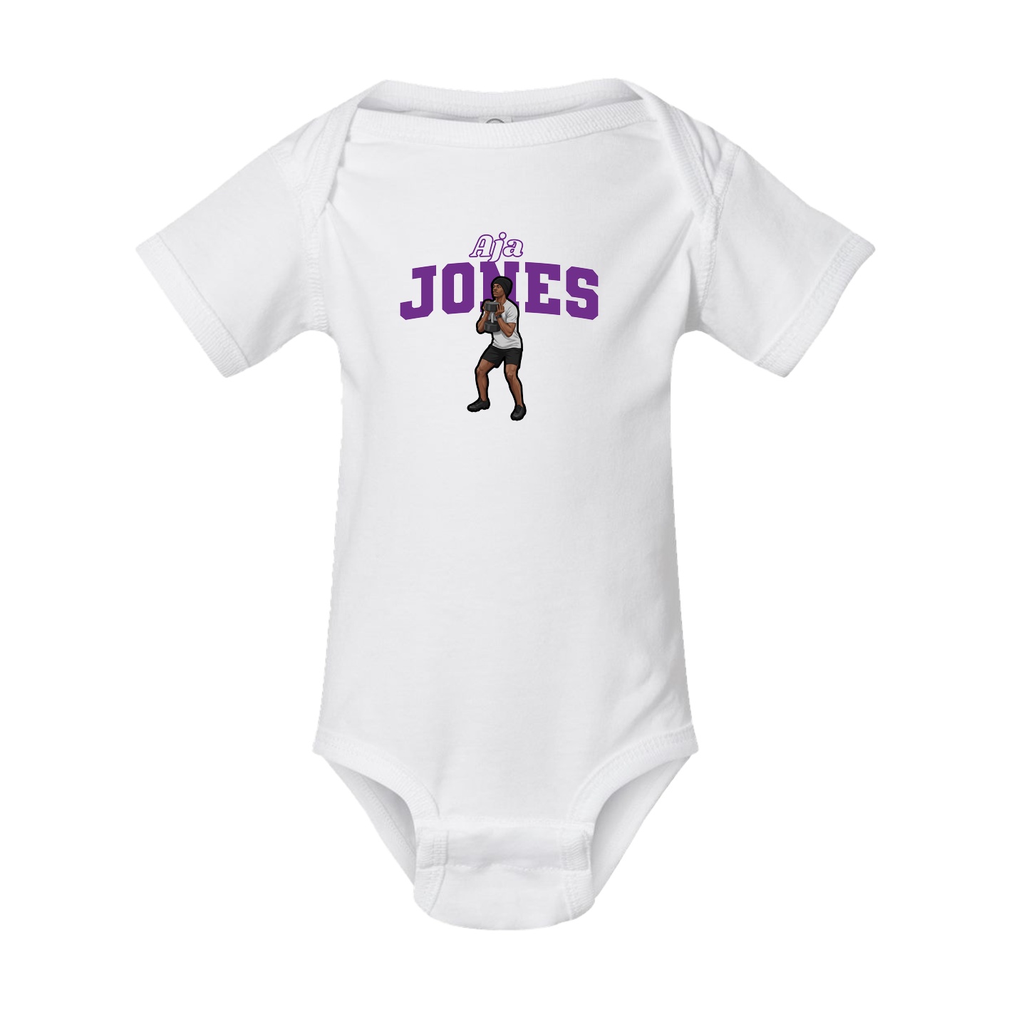 Baby Onesie — Name Arch in White