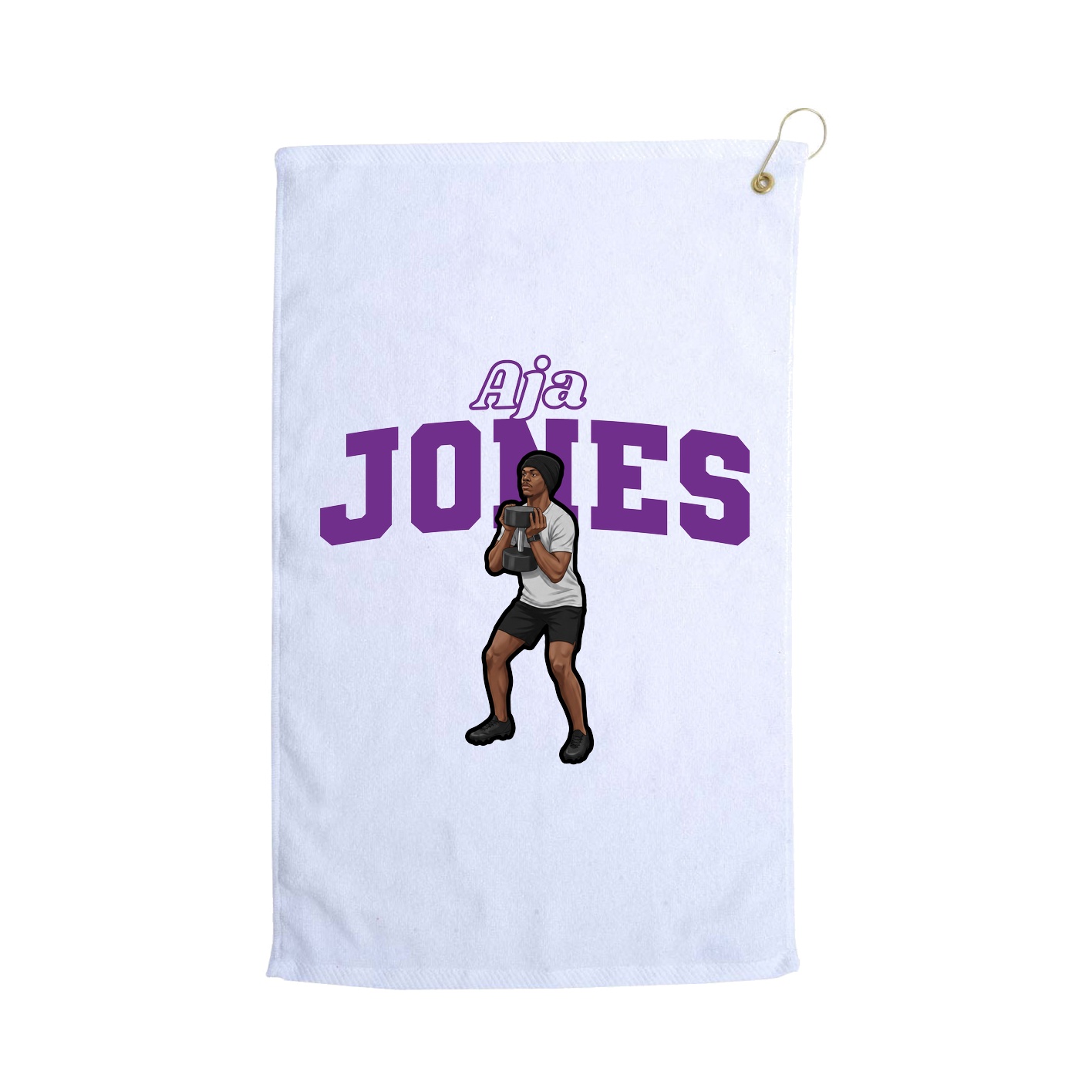 Golf Towel — Name Arch in White