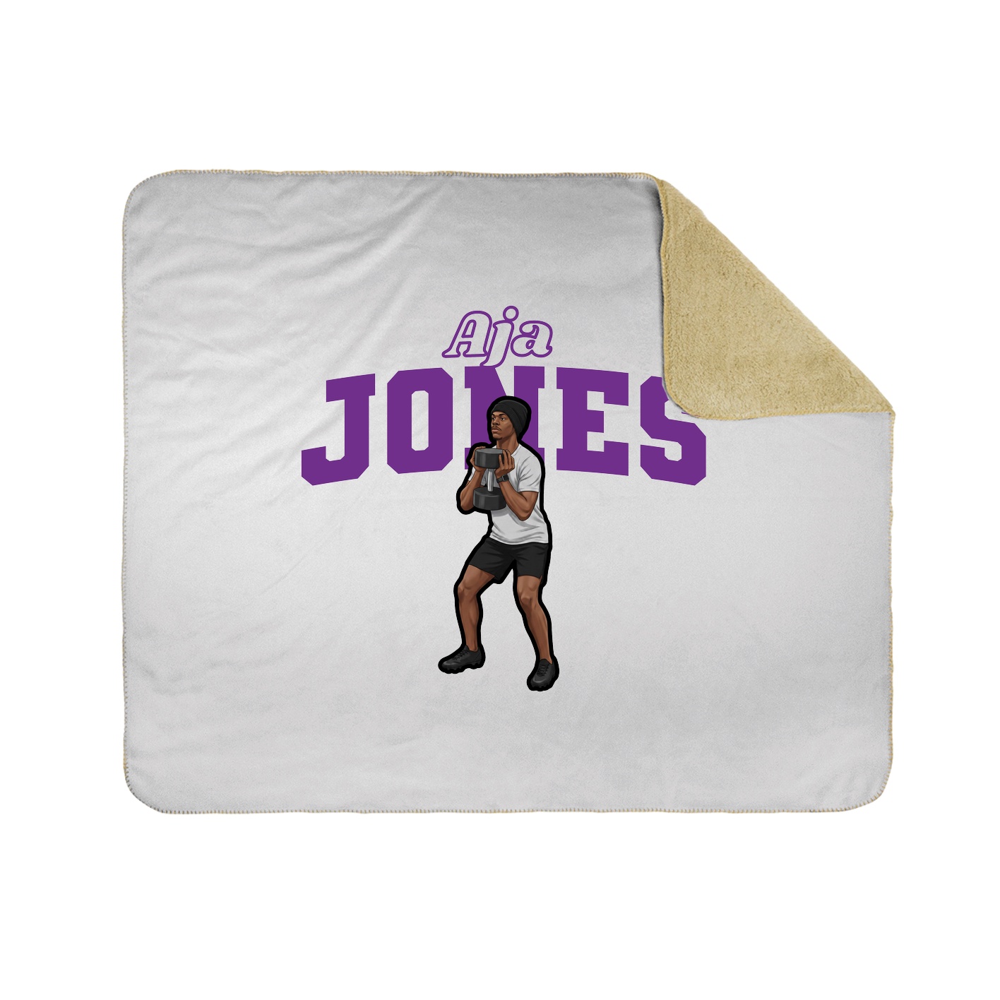 Throw Blanket — Name Arch in White