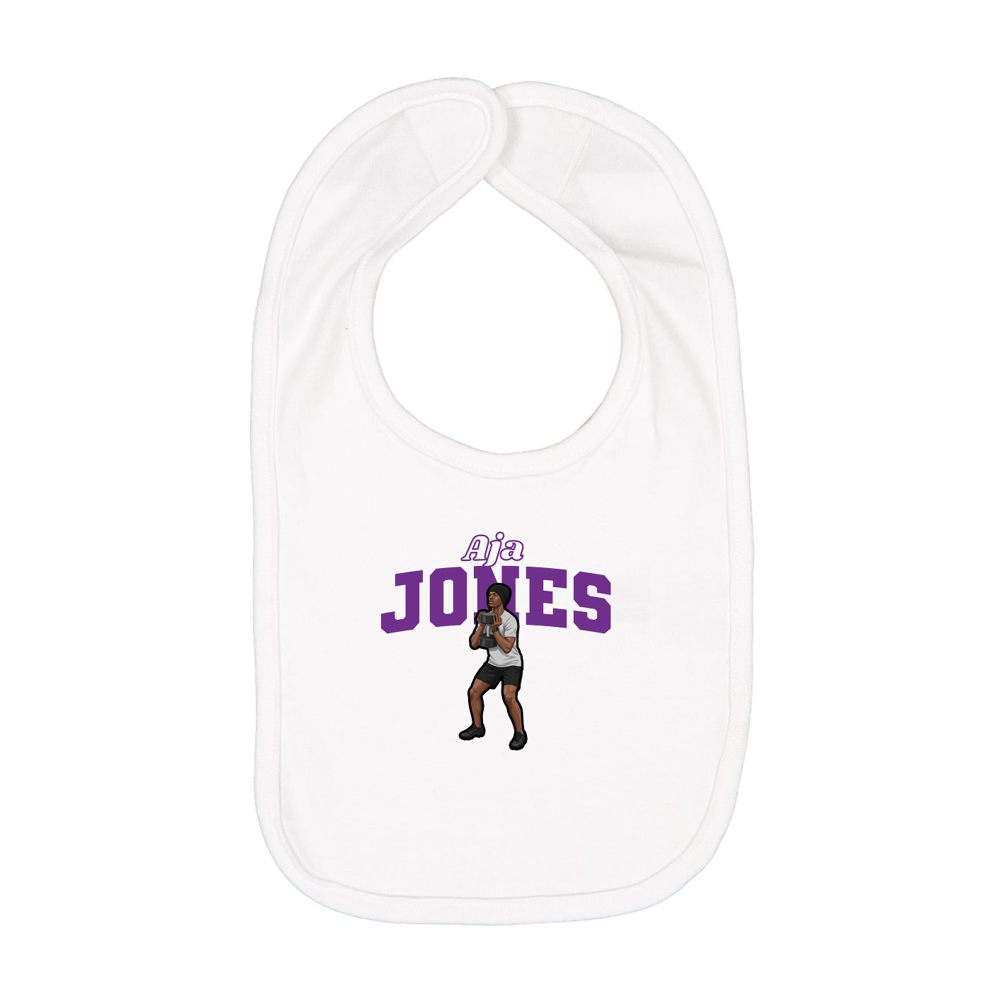 Infant Bib — Name Arch in White