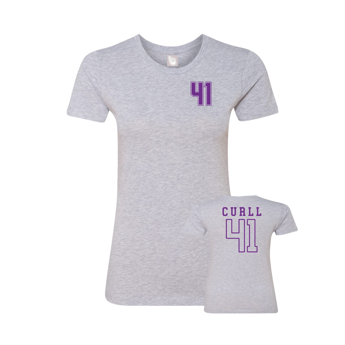 Fitted Women's Tee — Chest Back in Grey