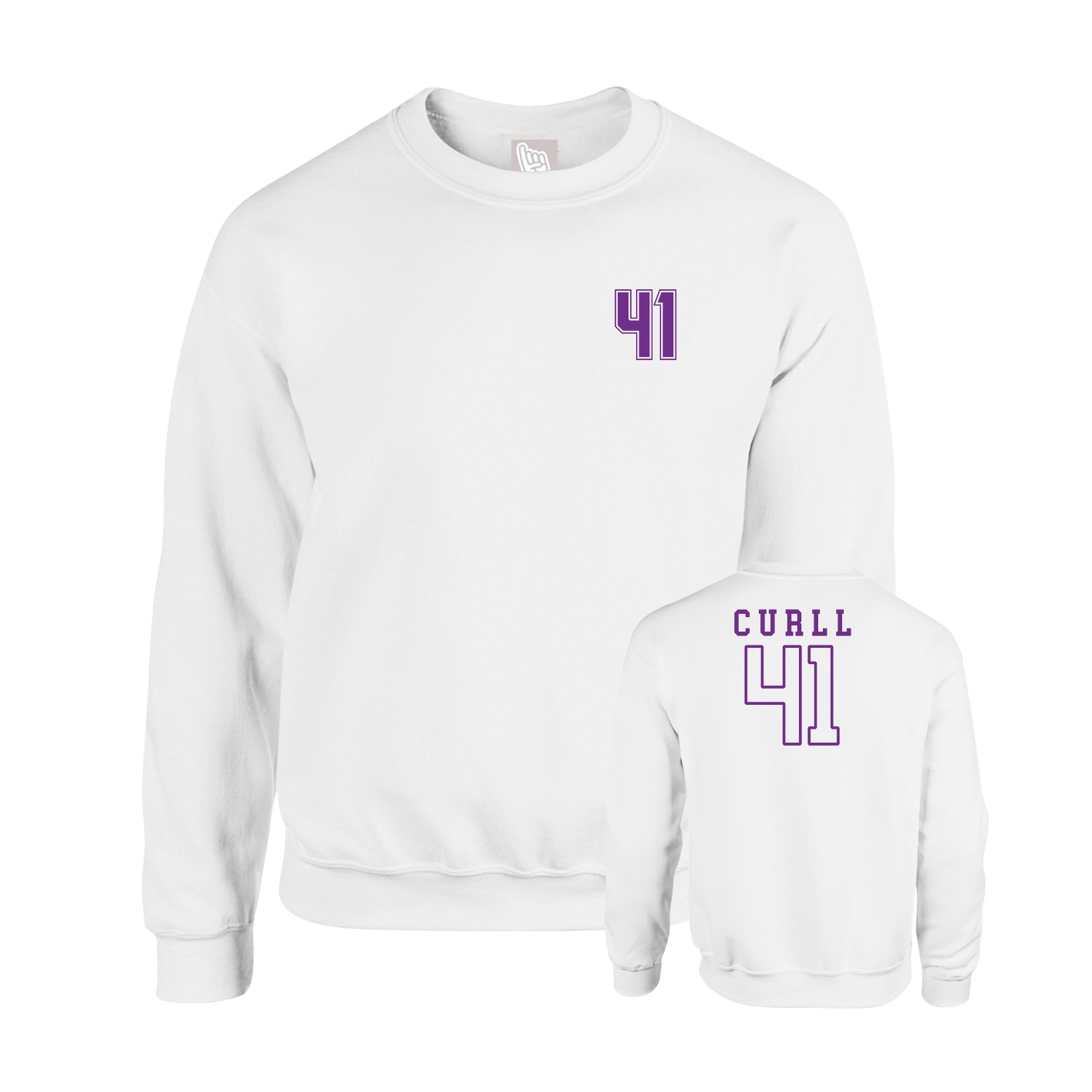 Fleece Crew — Chest Back in White