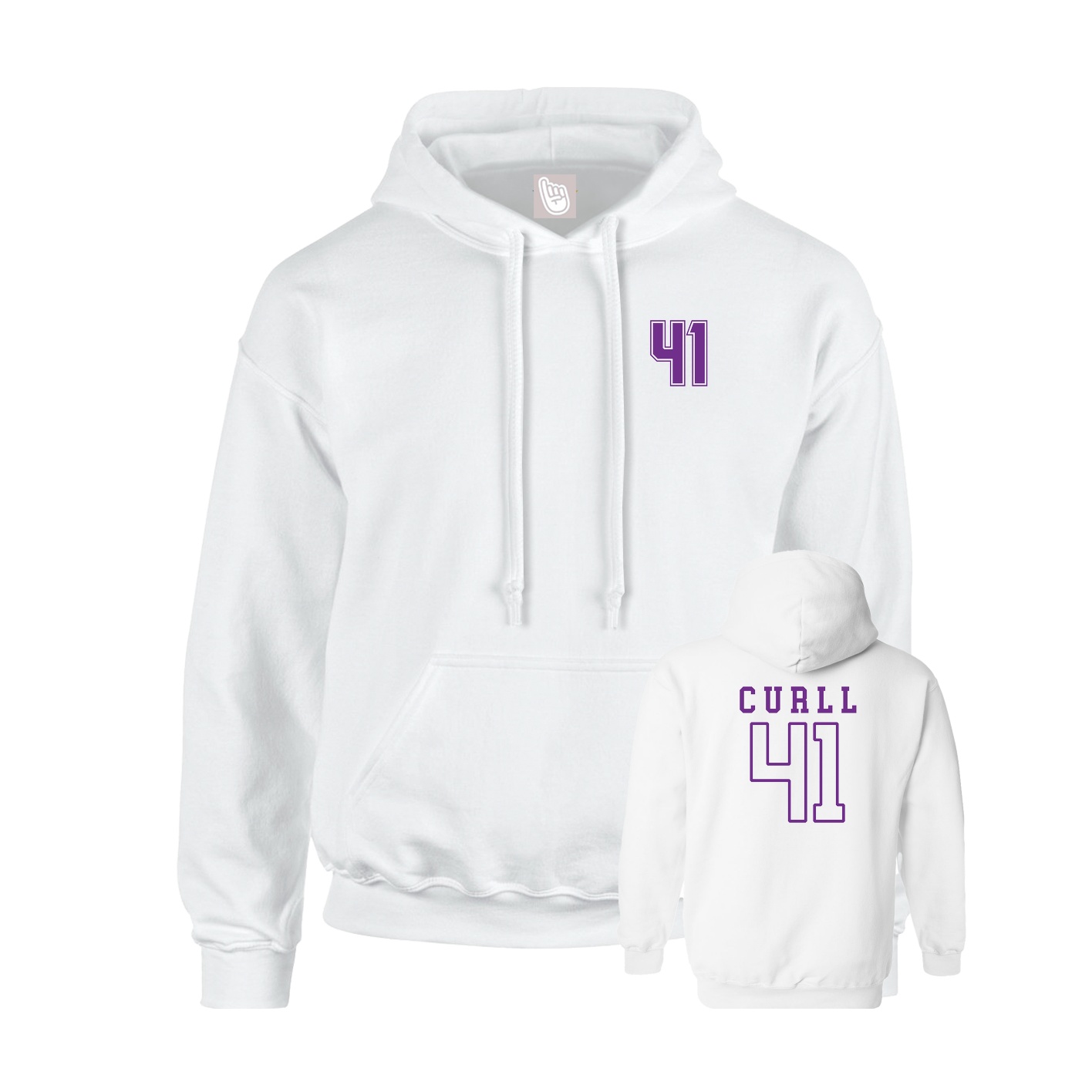 Youth Hoodie — Chest Back in White