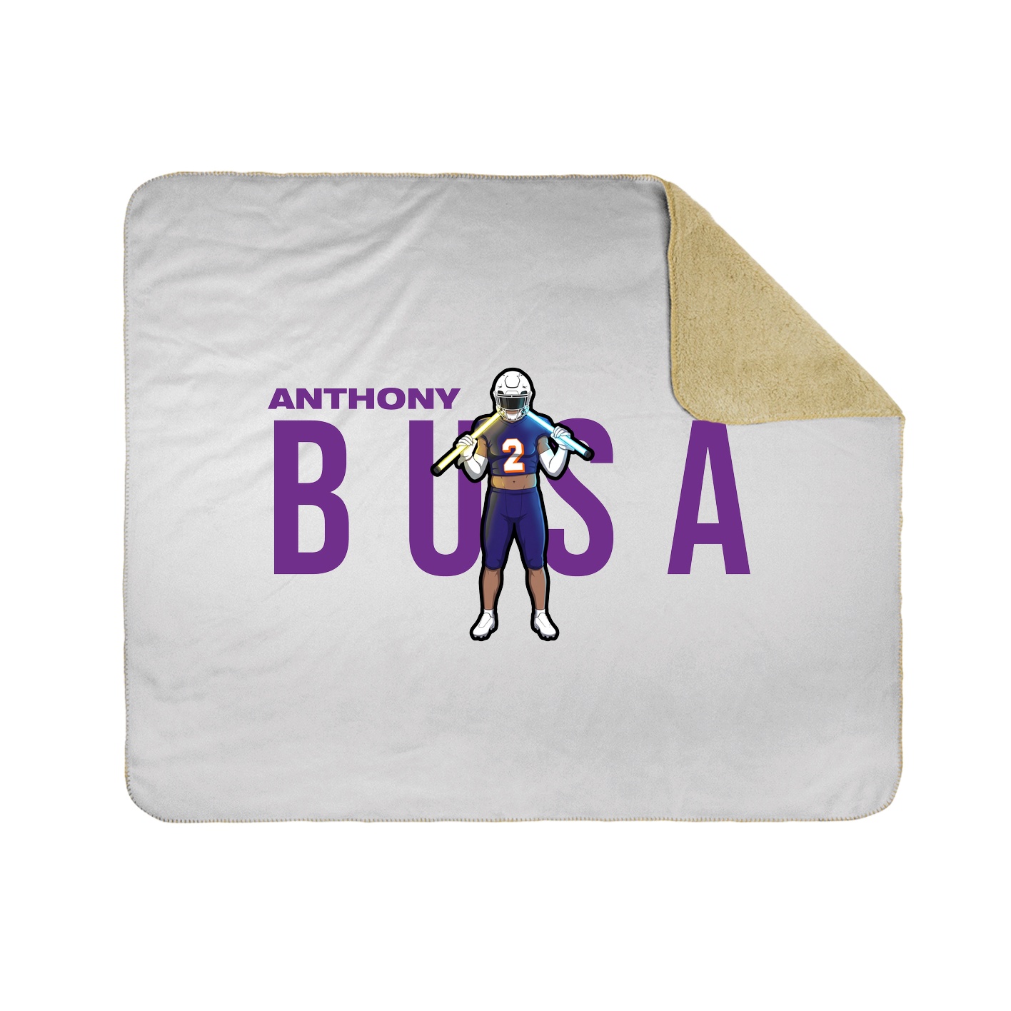 Throw Blanket — Player Name in White