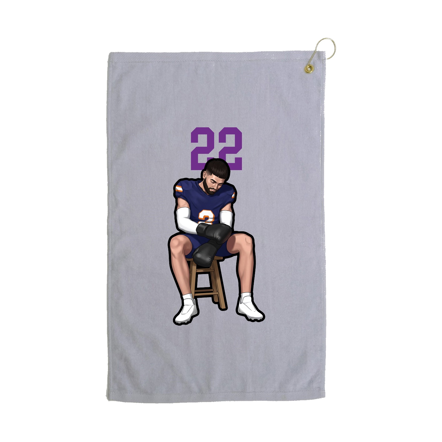 Golf Towel — Number Top in Grey