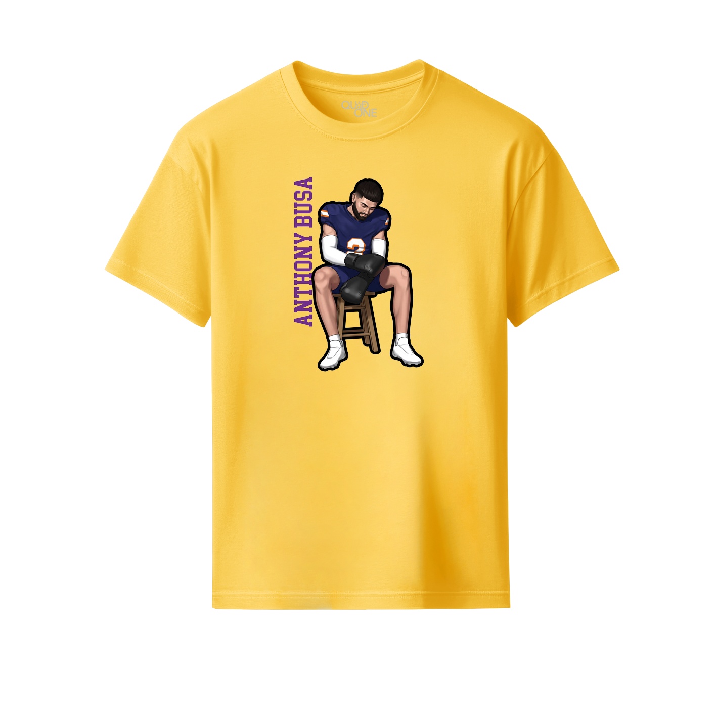 Youth Tee — Name Vertical in Yellow